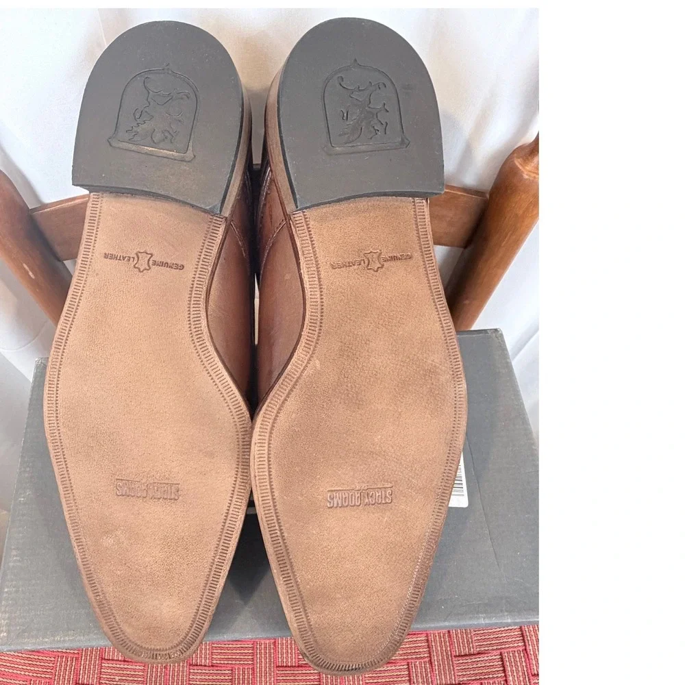 Stacy Adams Ryland Oxfords Mens 10M Cognac Cap Toe Dress Shoes New Box